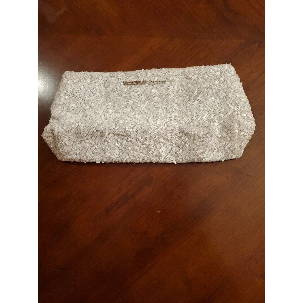 Victoria's Secret Limited Edition White Sequin Toilet Bag/Purse
